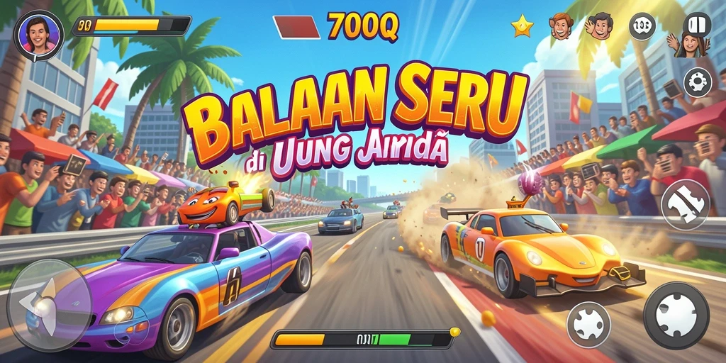 Tangkapan layar gameplay 700Q menunjukkan aksi balapan mendebarkan.