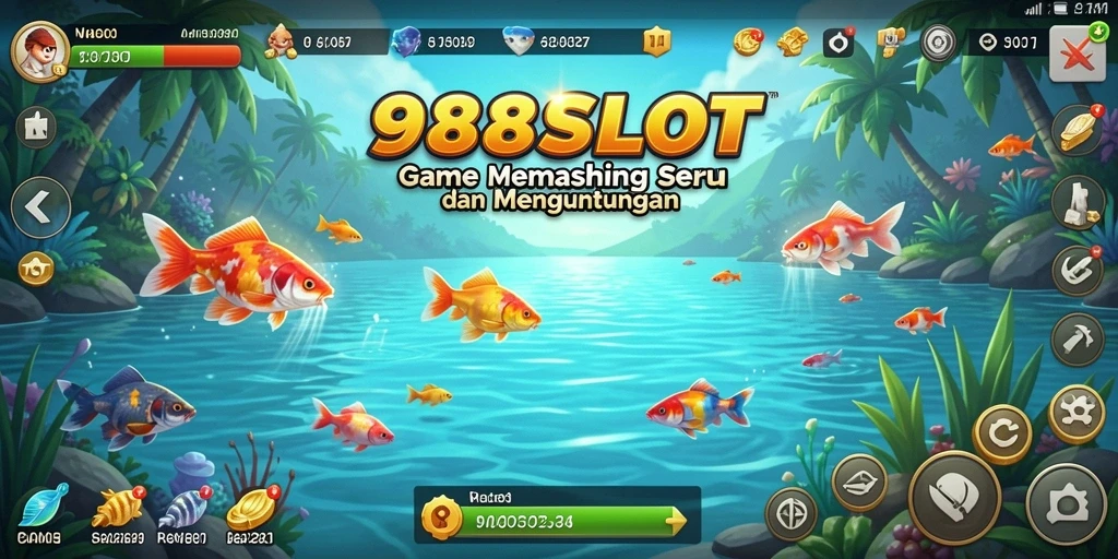 Tampilan gameplay seru dalam 988SLOT saat menangkap ikan.