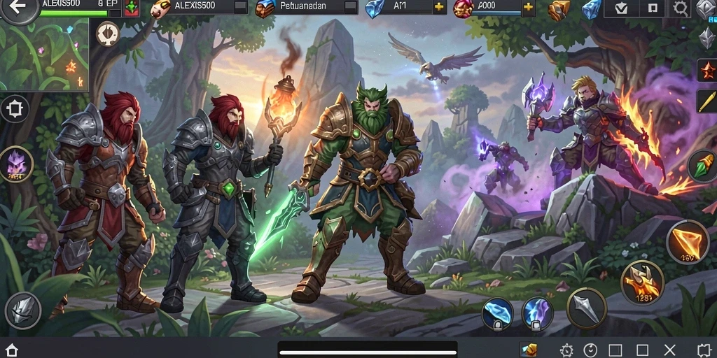 Tampilan gameplay seru dalam ALEXIS500 yang penuh dengan aksi dan strategi.