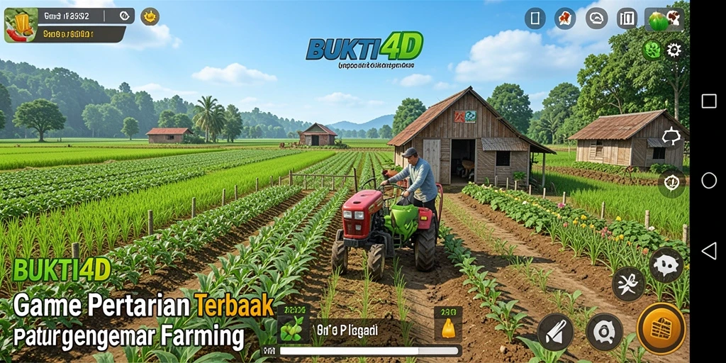 Tampilan gameplay menarik dari BUKTI4D saat mengelola lahan pertanian.