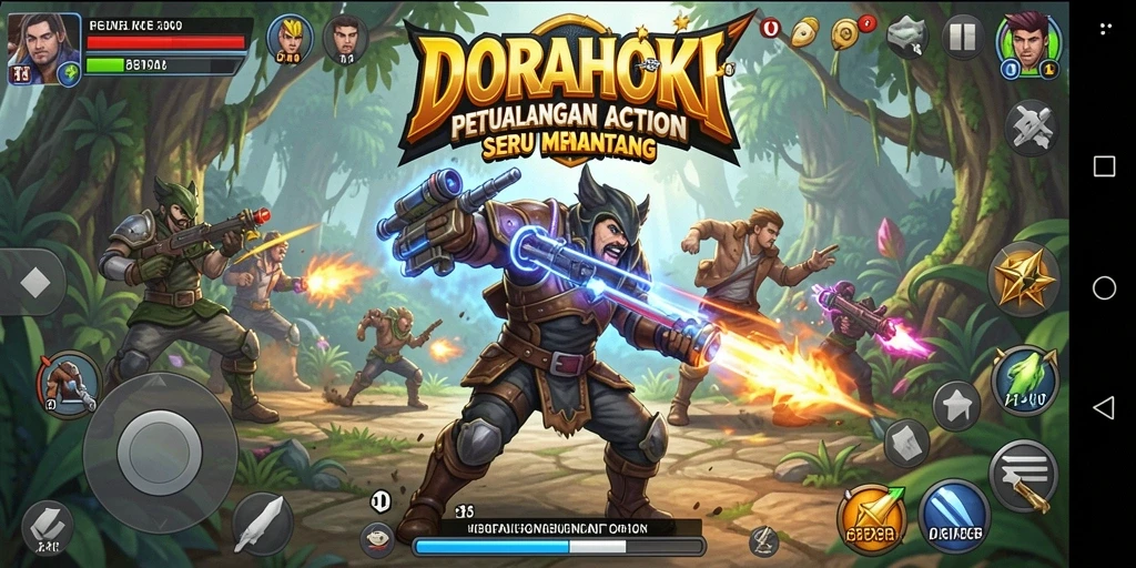 Gambaran gameplay seru DORAHOKI dengan aksi mendebarkan.