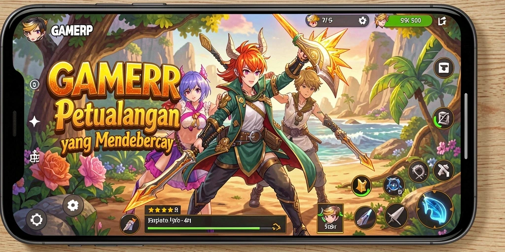 Tampilan gameplay seru dan mendebarkan dalam GAMERP.