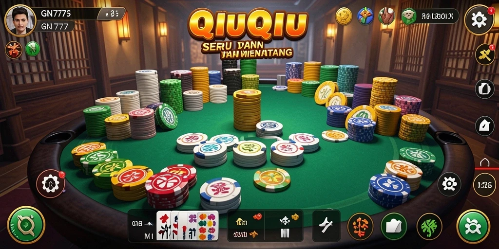 Tampilan gameplay seru dari GN777, permainan QiuQiu yang menarik.