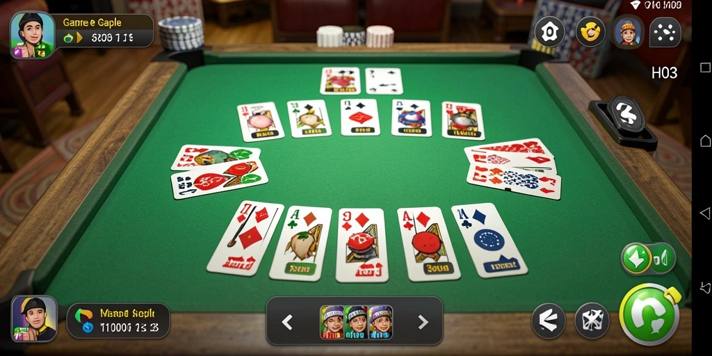Screenshot gameplay H03 menampilkan suasana seru bermain Gaple.