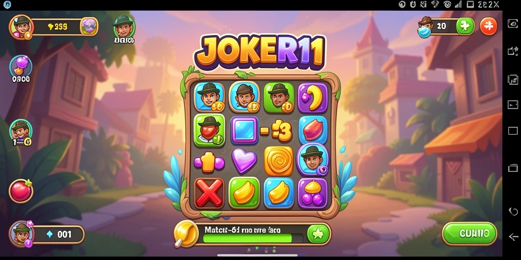Gameplay seru JOKER11 dengan berbagai tantangan Match-3.