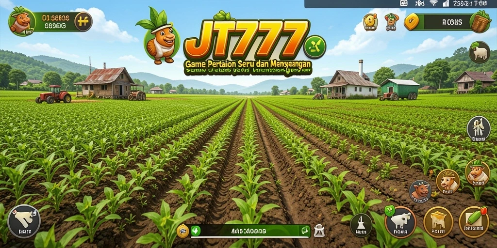 Tampilan gameplay <strong>JT777</strong> yang menarik dengan ladang yang luas.