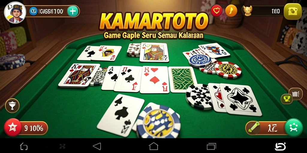 Tampilan gameplay KAMARTOTO dengan fokus pada permainan Gaple yang seru.