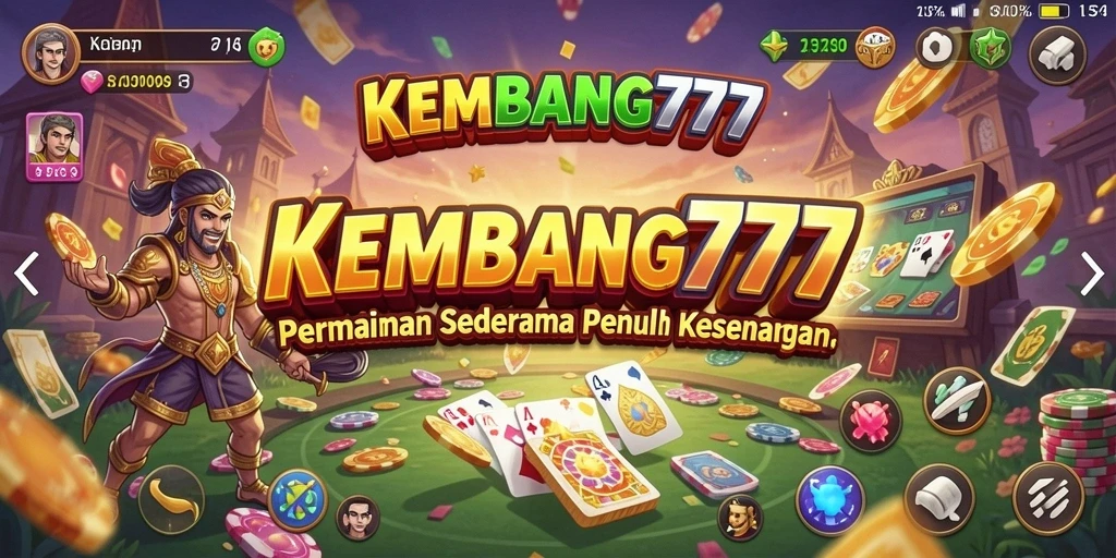Tampilan gameplay KEMBANG777 yang penuh warna dan ceria.