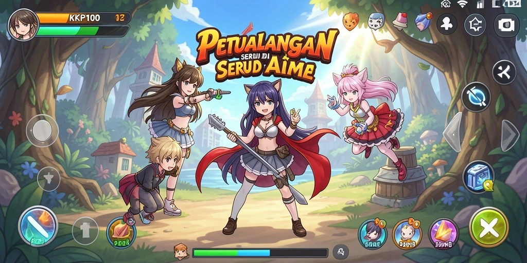 Gameplay seru dan penuh warna dengan karakter anime unik.