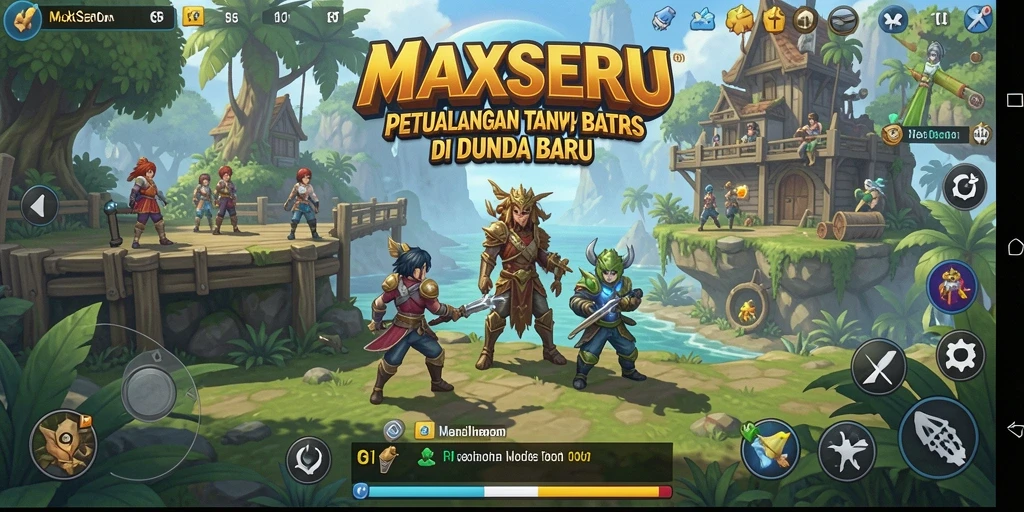Tangkapan layar menunjukkan gameplay petualangan yang mendebarkan di MAXSERU.