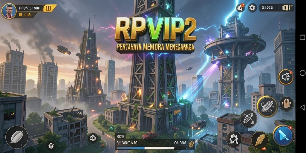 Tampilan gameplay RPVIP2 yang seru dan menegangkan dalam Tower Defense.