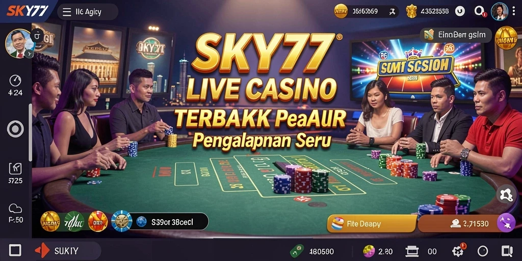 Tampilan screenshot SKY77 menampilkan gameplay Live Casino yang seru.