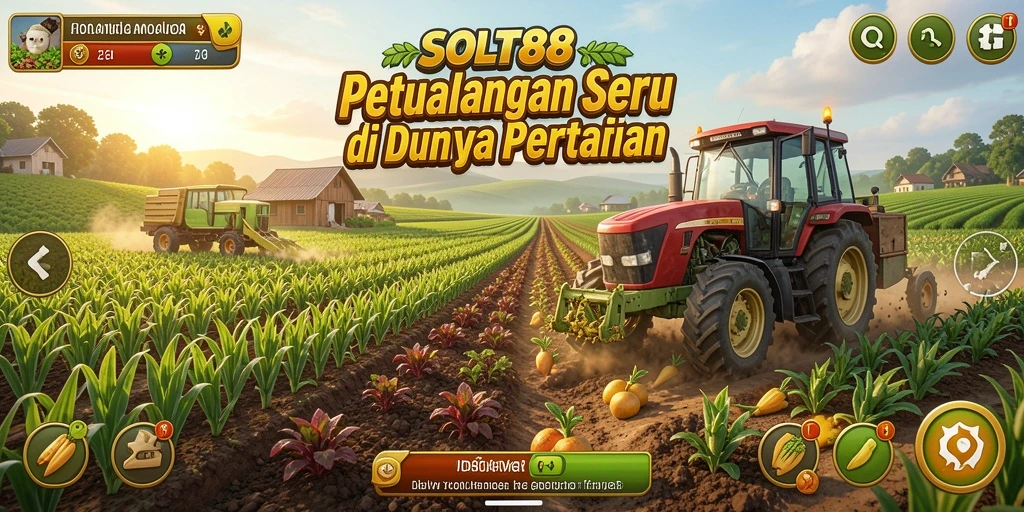 Tampilan menarik dari gameplay SLOT88 saat mengelola ladang pertanian.
