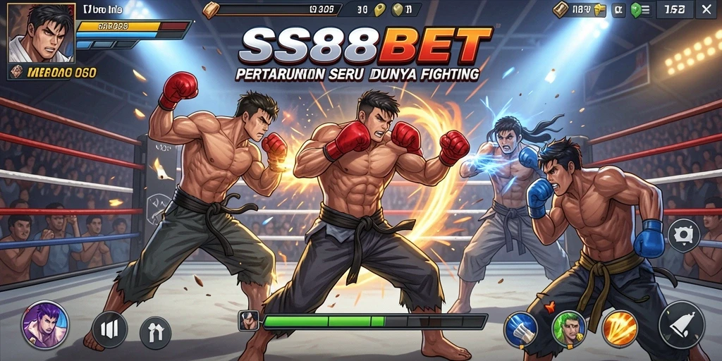 Screenshot SS88BET menampilkan aksi pertarungan yang mendebarkan dan karakter unik.