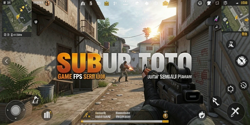 Screenshot gameplay SUBURTOTO menampilkan aksi menembak yang mendebarkan.