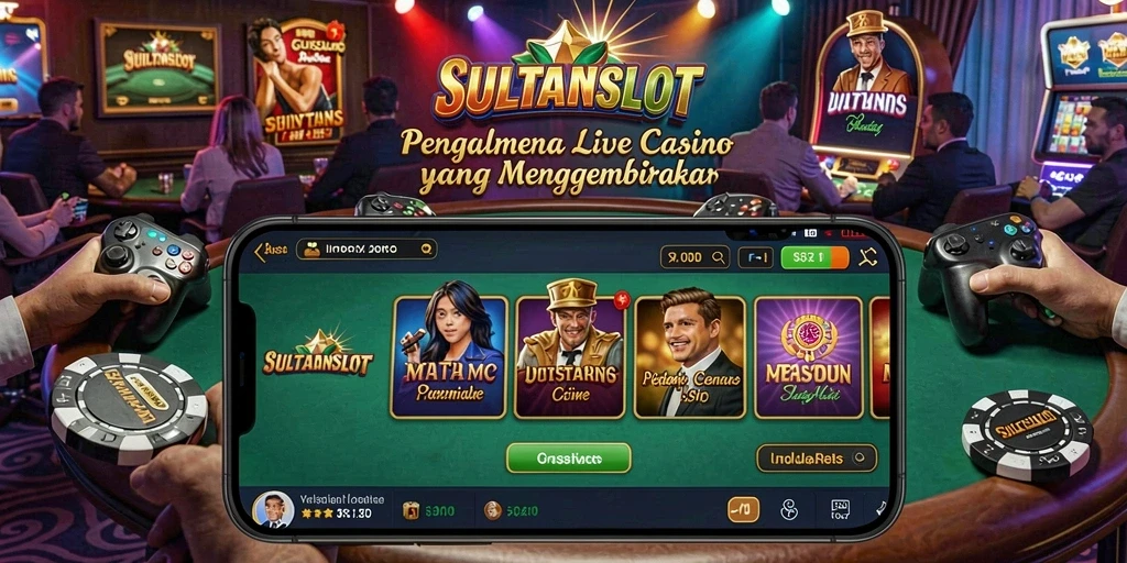 Screenshot gameplay Live Casino SULTANSLOT dengan dealer langsung.