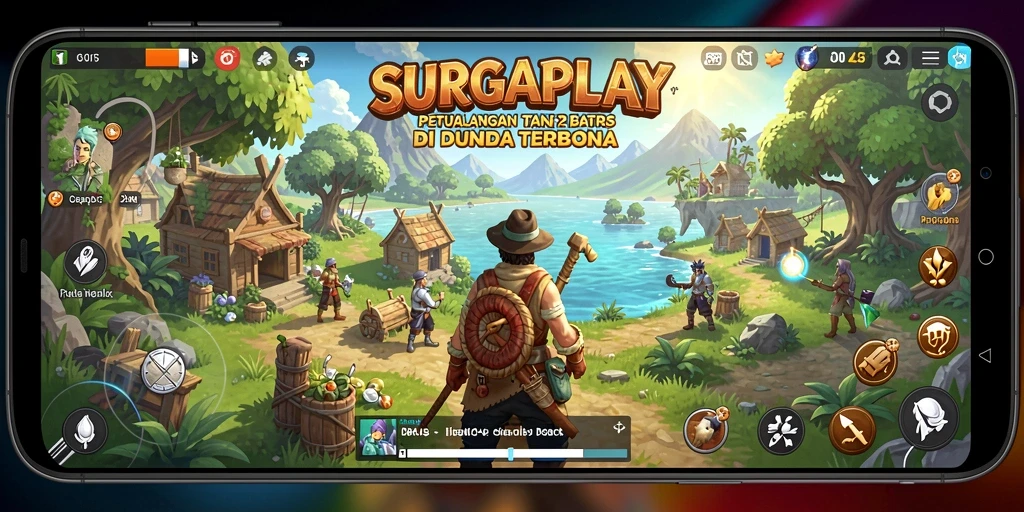Screenshot gameplay SURGAPLAY menunjukkan keindahan dunia Open World.