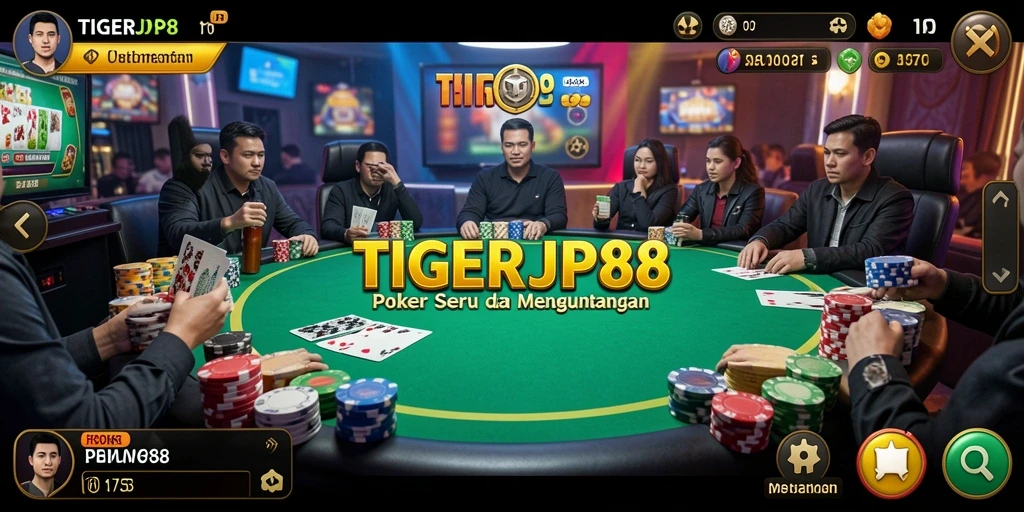 Gameplay Poker yang seru dan mendebarkan di TIGERJP88.
